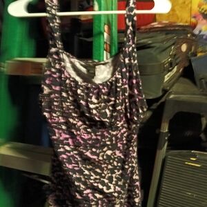 Ann Taylor Black and Pink Tank Top
